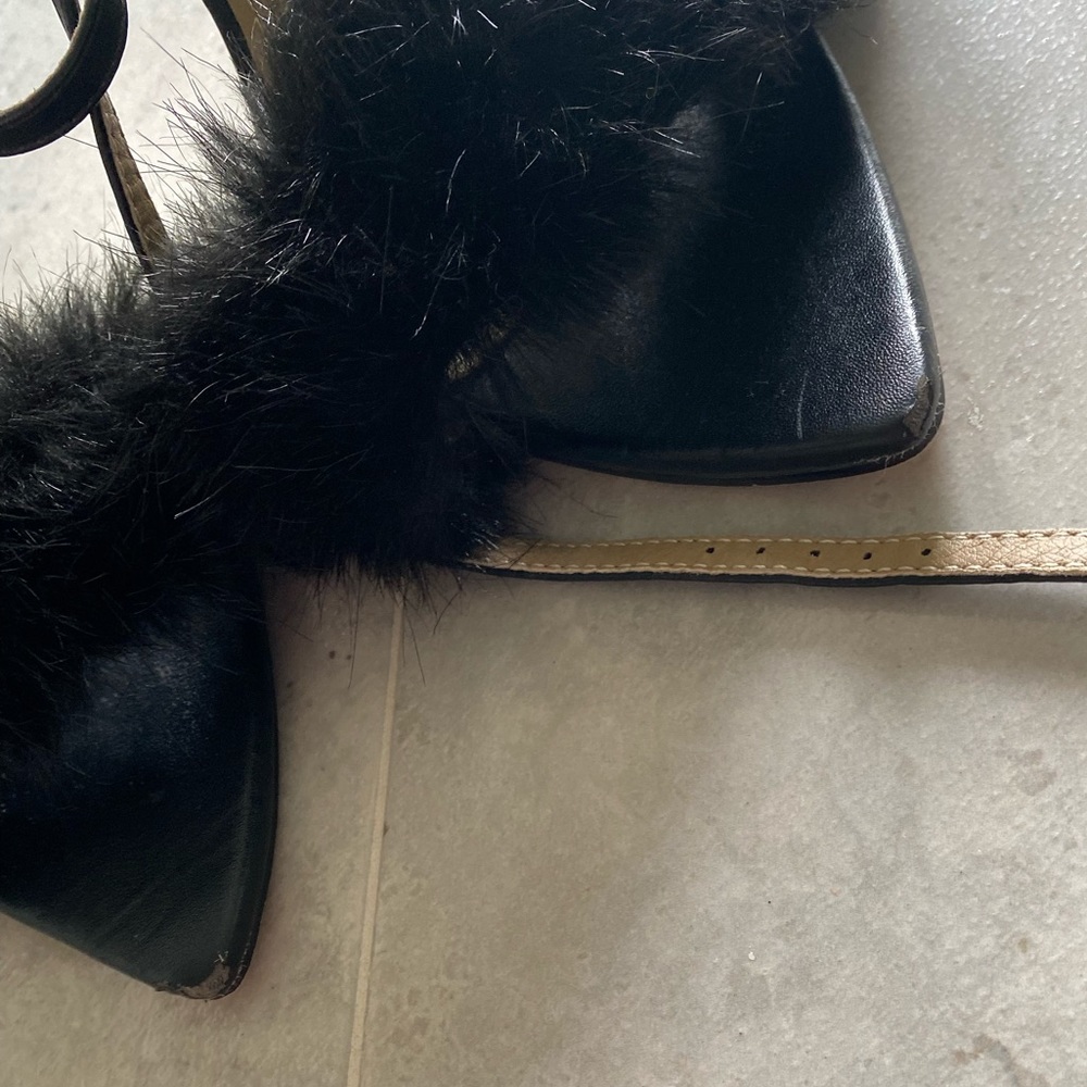 Plush-Dreams Pointed Toe Fluffy Metallic Heel In … - image 7